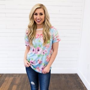 Floral Cutout Tee